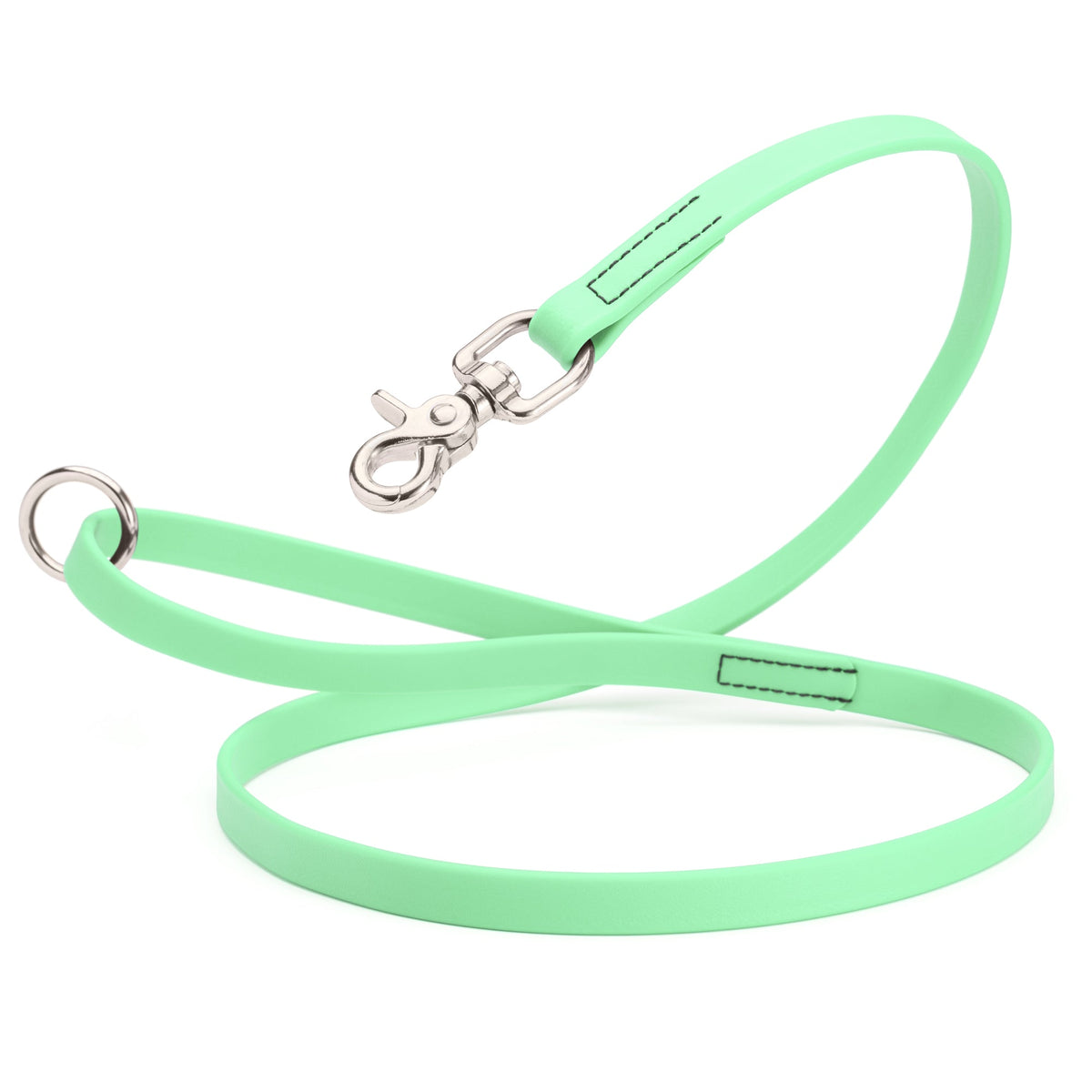 Biothane Long Line, Nickel Snap – 10 to 33 ft – Sea Foam Green