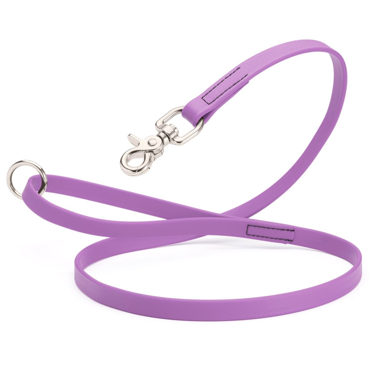 Biothane Long Line, Nickel Snap – 10 to 33 ft – Amethyst Purple
