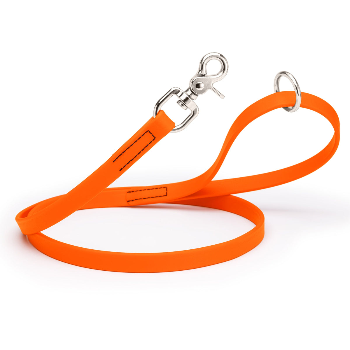 Biothane Long Line, Nickel Snap – 10 to 33 ft – Hunter Orange