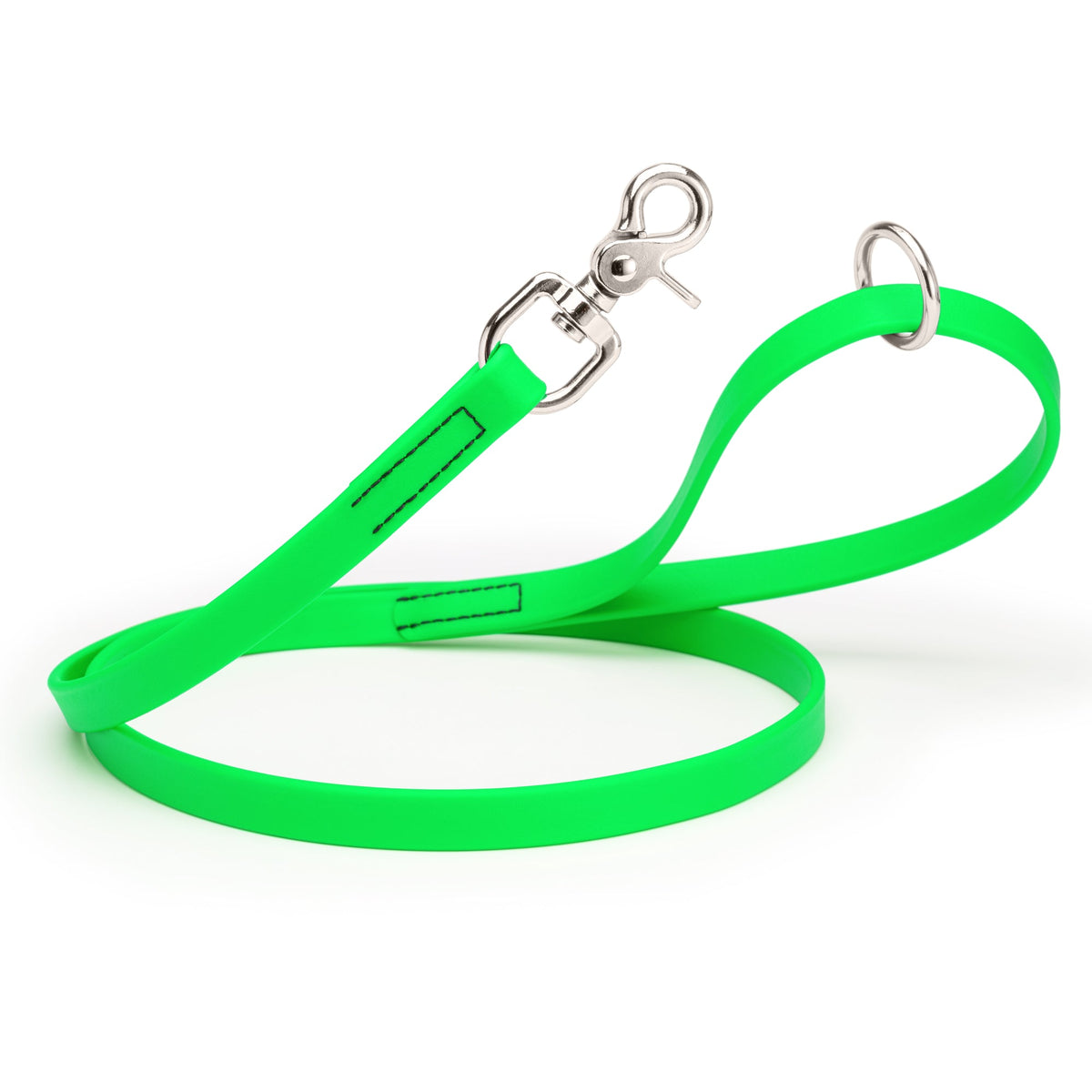 Biothane Long Line, Nickel Snap – 10 to 33 ft – Tropical Green