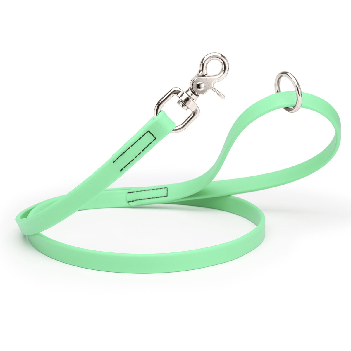 Biothane Long Line, Nickel Snap – 10 to 33 ft – Sea Foam Green