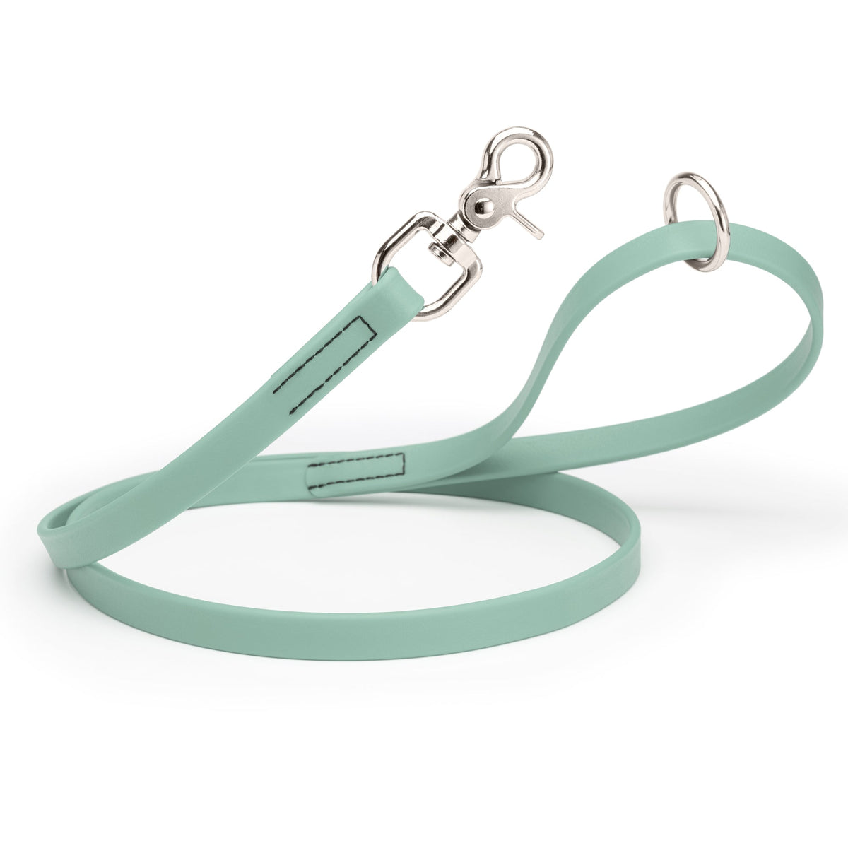Biothane Long Line, Nickel Snap – 10 to 33 ft – Sage Green