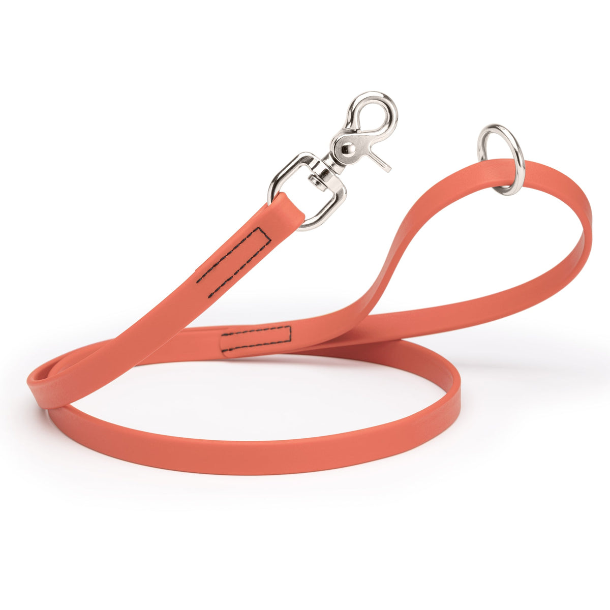 Biothane Long Line, Nickel Snap – 10 to 33 ft – Coral