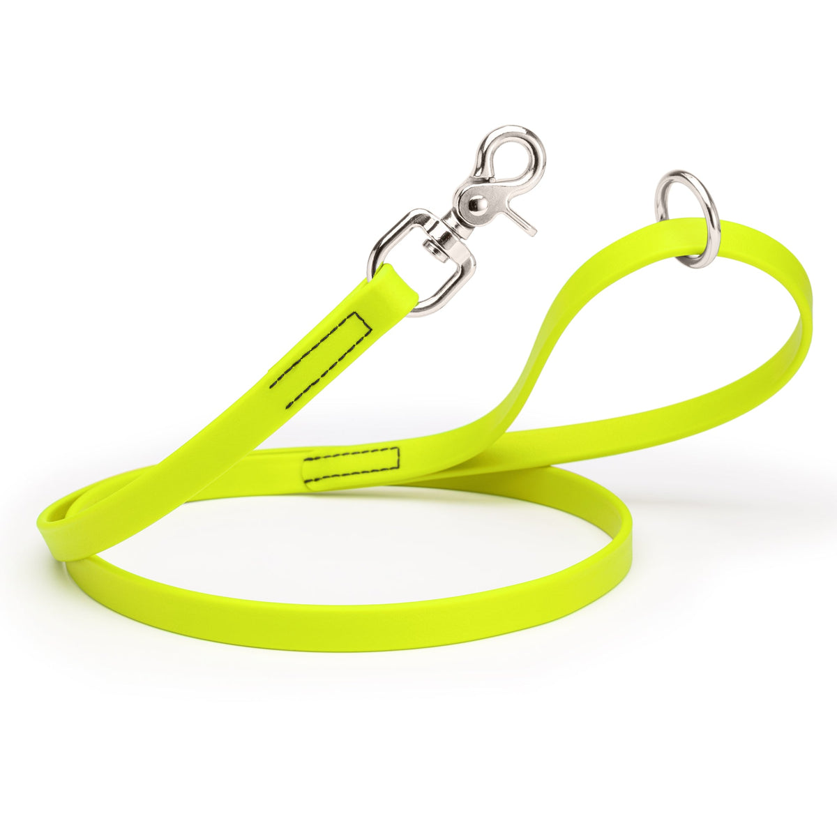 Biothane Long Line, Nickel Snap – 10 to 33 ft – Safety Yellow