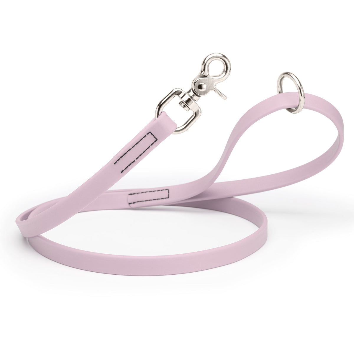 Biothane Long Line, Nickel Snap – 10 to 33 ft – Pastel Purple