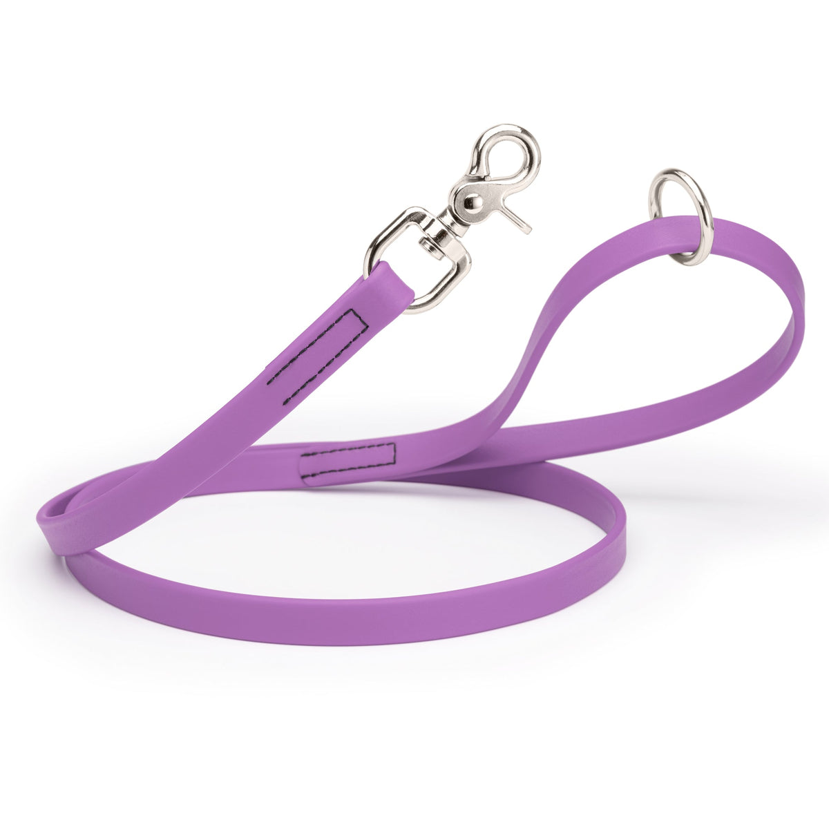 Biothane Long Line, Nickel Snap – 10 to 33 ft – Amethyst Purple