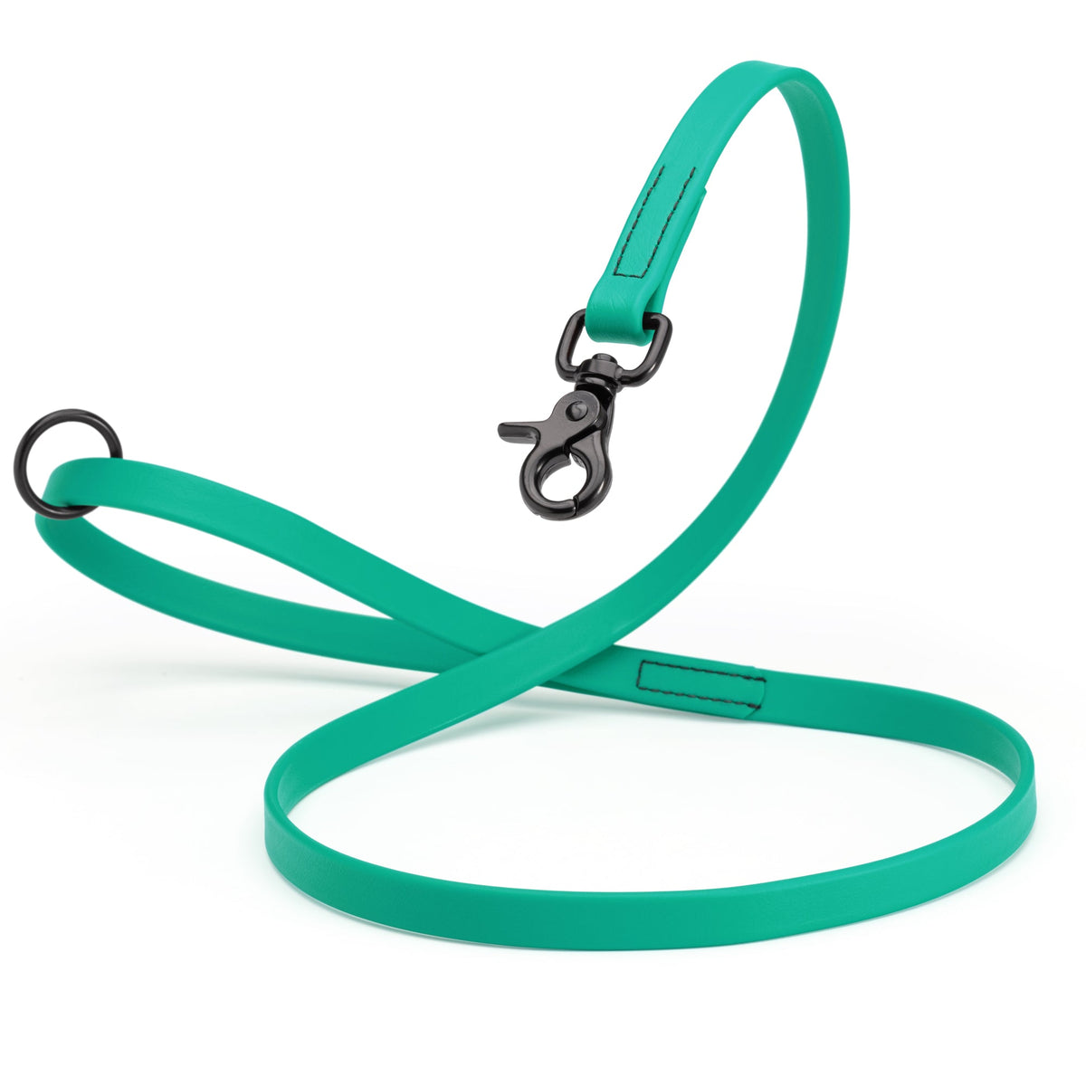 Biothane Long Line, Black Snap – 10 to 33 ft – Teal