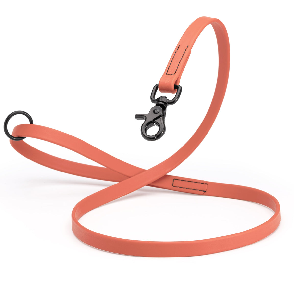 Biothane Long Line, Black Snap – 10 to 33 ft – Coral