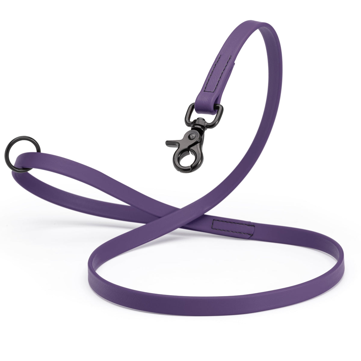 Biothane Long Line, Black Snap – 10 to 33 ft – Violet Purple