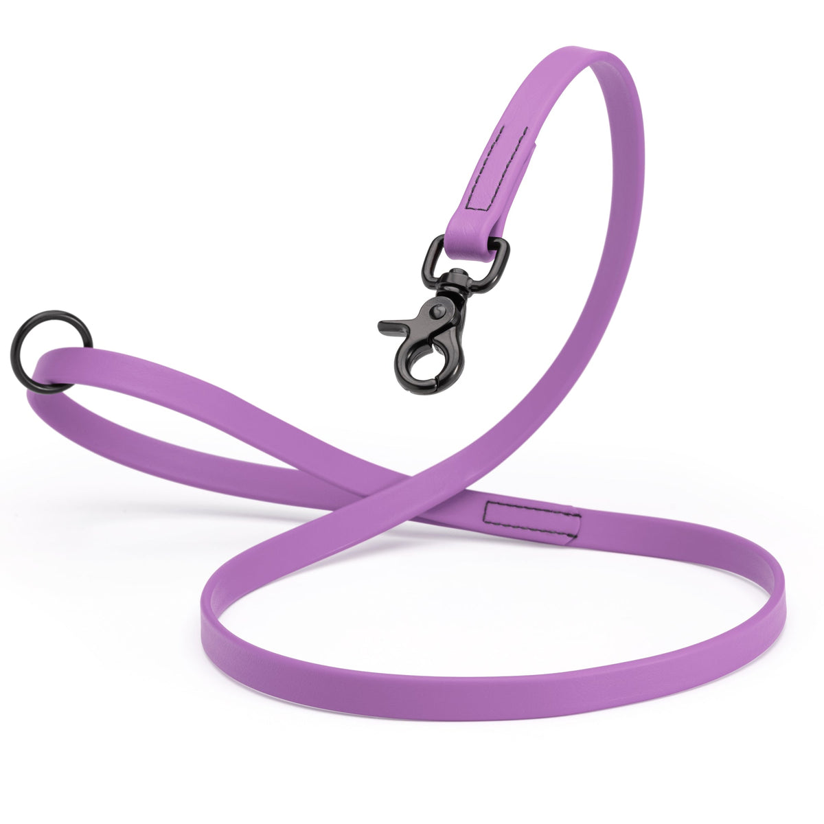 Biothane Long Line, Black Snap – 10 to 33 ft – Amethyst Purple
