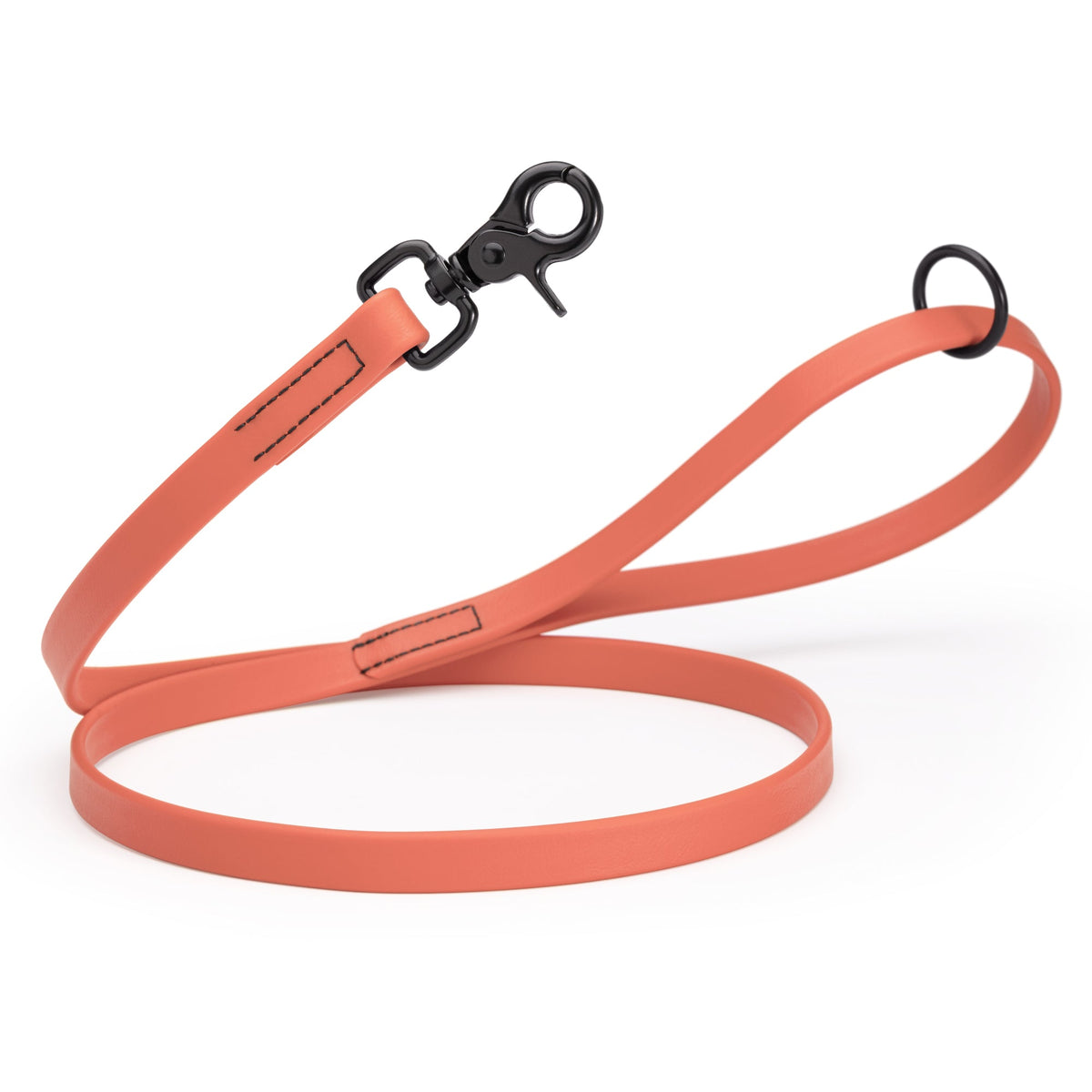 Biothane Long Line, Black Snap – 10 to 33 ft – Coral
