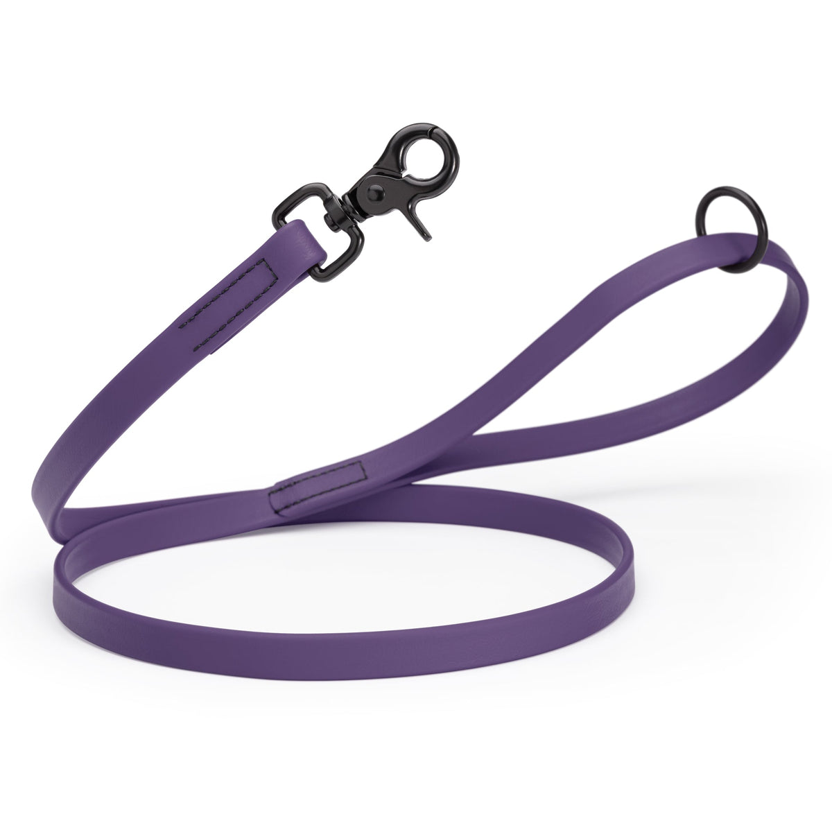 Biothane Long Line, Black Snap – 10 to 33 ft – Violet Purple