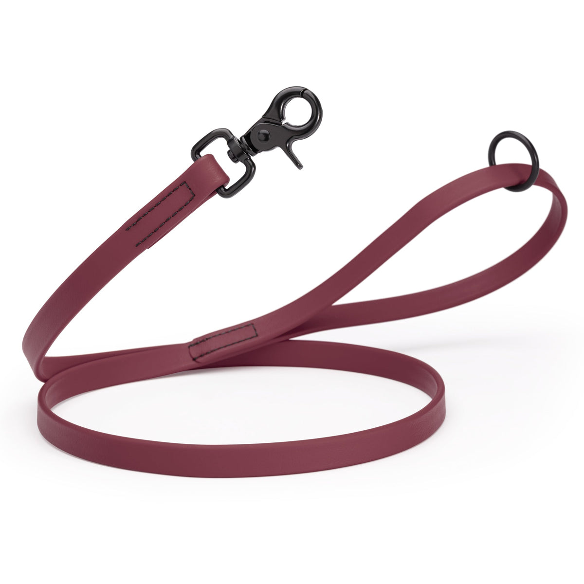 Biothane Long Line, Black Snap – 10 to 33 ft – Merlot Burgundy