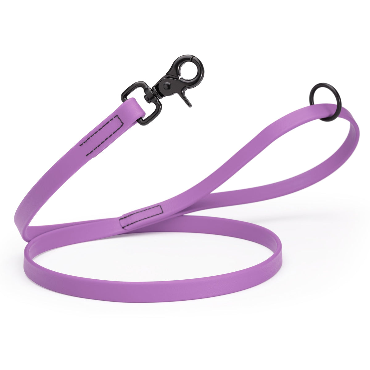 Biothane Long Line, Black Snap – 10 to 33 ft – Amethyst Purple