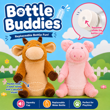 10" Crinkle Water Bottle Dog Toy – Pig & Cow – view 4