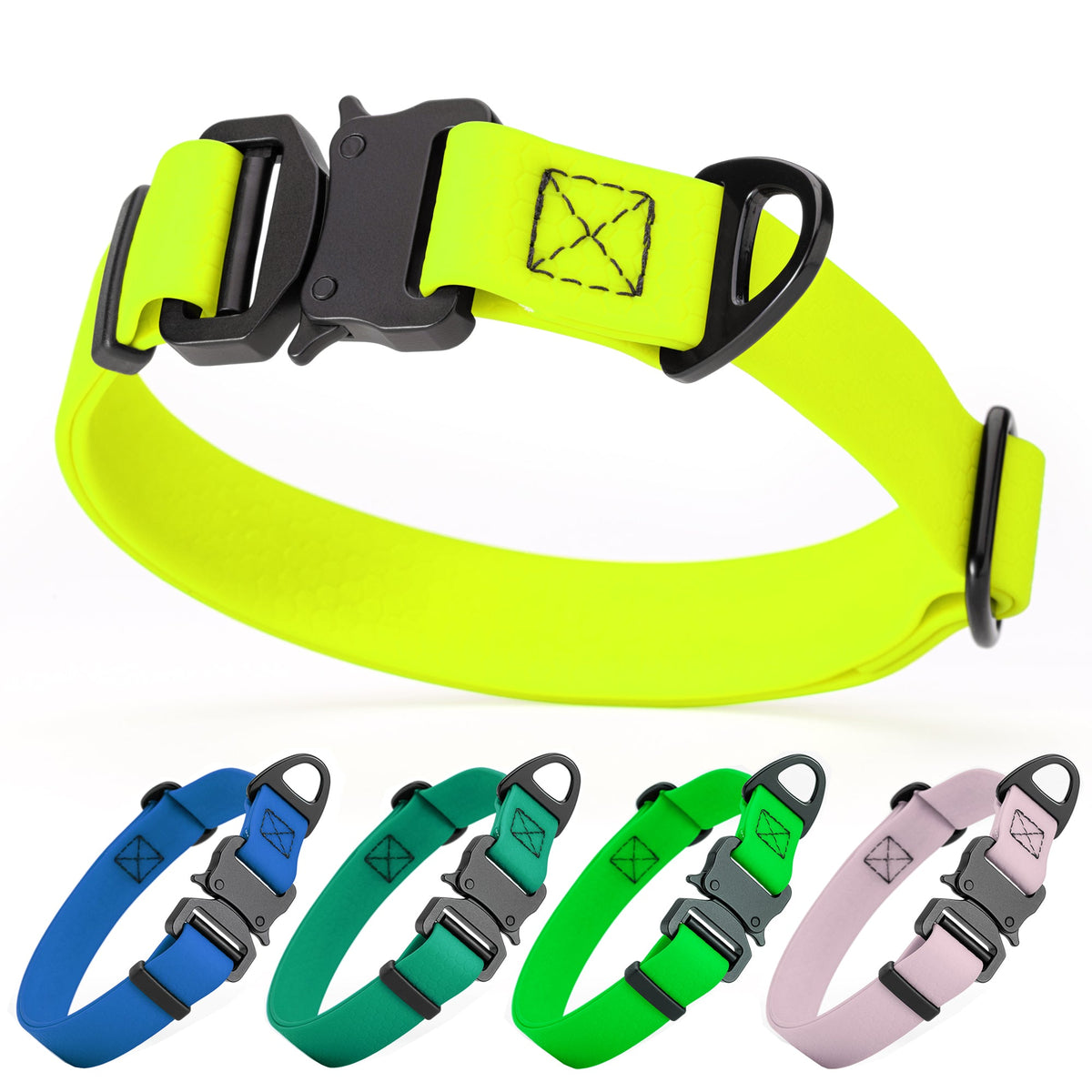 Waterproof Dog Collar with Metal Stab-Lock Buckle – Heavy-Duty Biothane HEX Collar – view 10