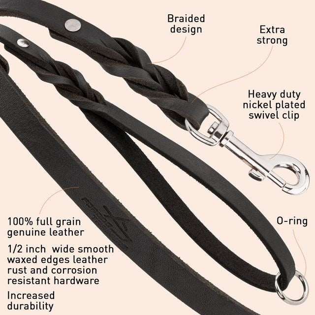 Handcrafted Leather Dog Leash for Walking and Tracking