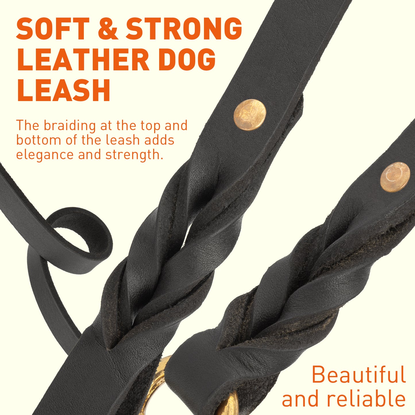 Handcrafted Leather Dog Leash for Walking and Tracking