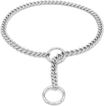 Herm Sprenger - Chrome Plated Steel Dog Training Collar - Narrow Round Links Slip Dog Chain - for Small Medium Large Dogs - Professional Training Collar - Made in Germany