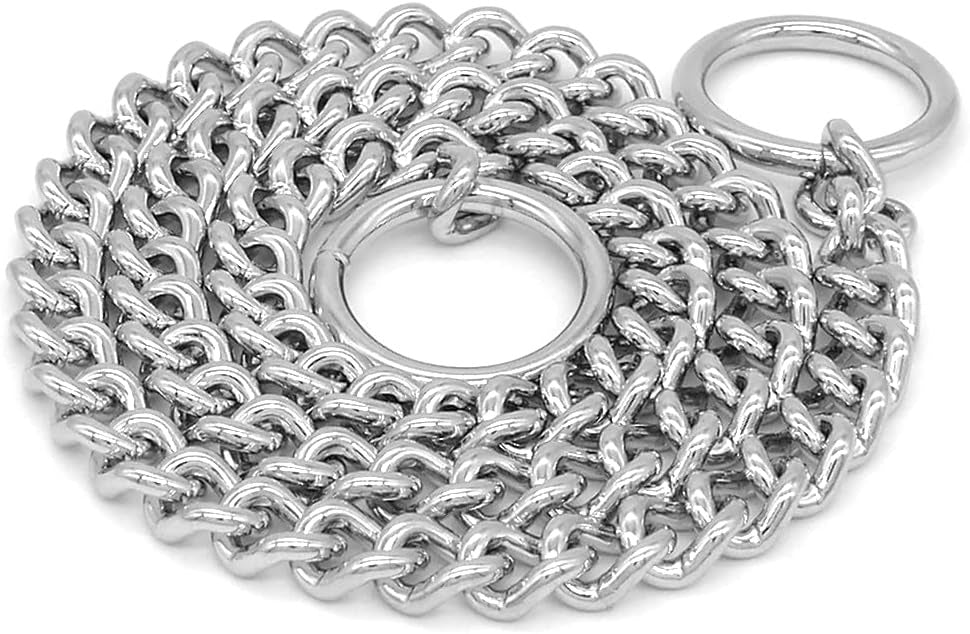 Herm Sprenger - Chrome Plated Steel Dog Training Collar - Narrow Round Links Slip Dog Chain - for Small Medium Large Dogs - Professional Training Collar - Made in Germany