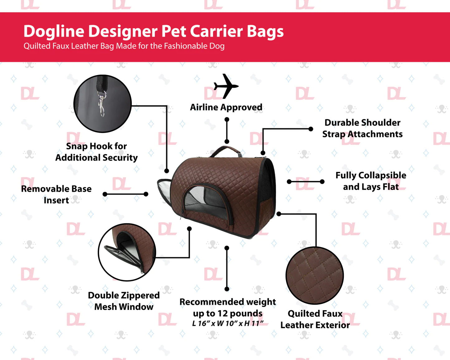 Designer Pet Carrier Bag