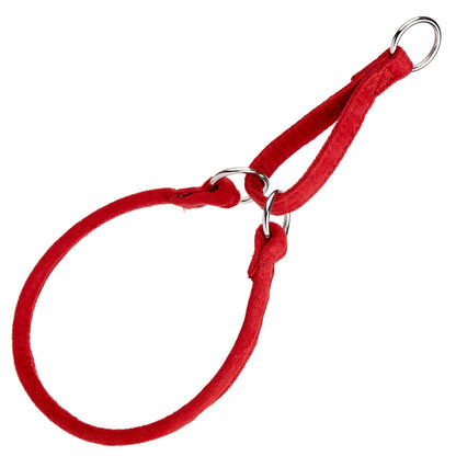 Comfort Microfiber Round Martingale Collar – Gentle No-Slip Training Collar – Red