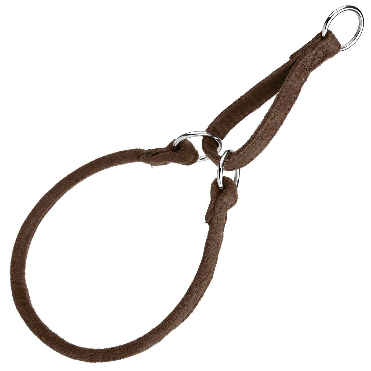 Comfort Microfiber Round Martingale Collar – Gentle No-Slip Training Collar – Brown