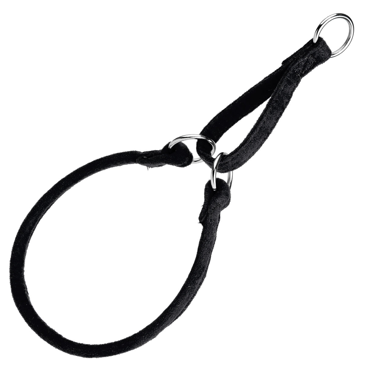Comfort Microfiber Round Martingale Collar – Gentle No-Slip Training Collar – Black