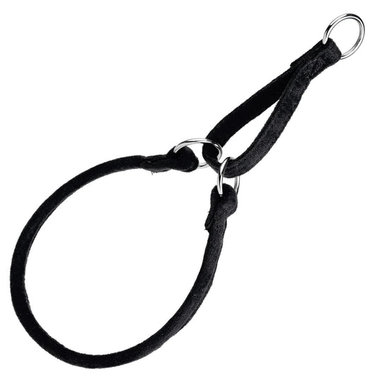 Comfort Microfiber Round Martingale Collar – Gentle No-Slip Training Collar – Black