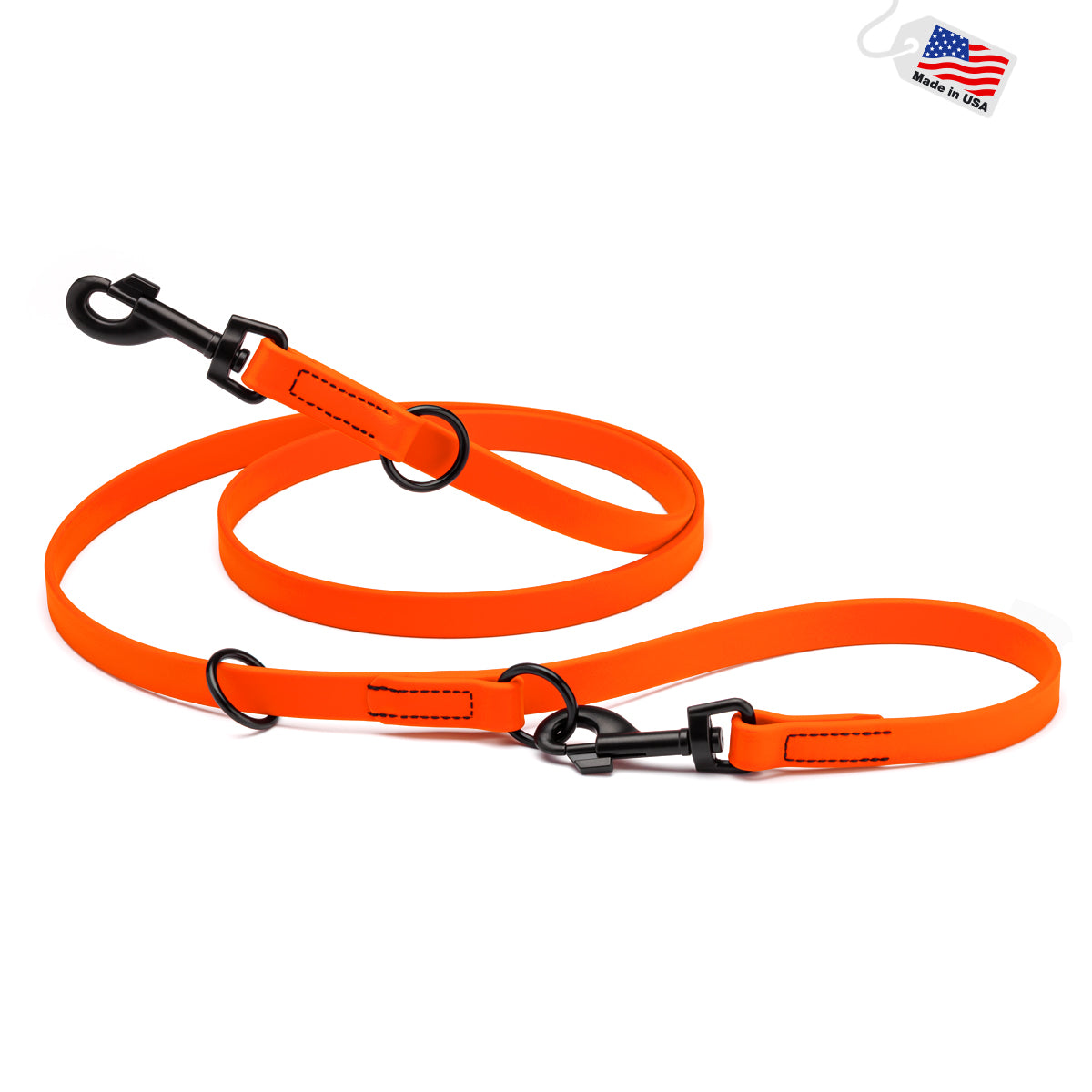 Multipurpose Biothane Dog Leash W3/4" x L7', Adjustable Hands-Free Dog Leash for over 7 Different Activities