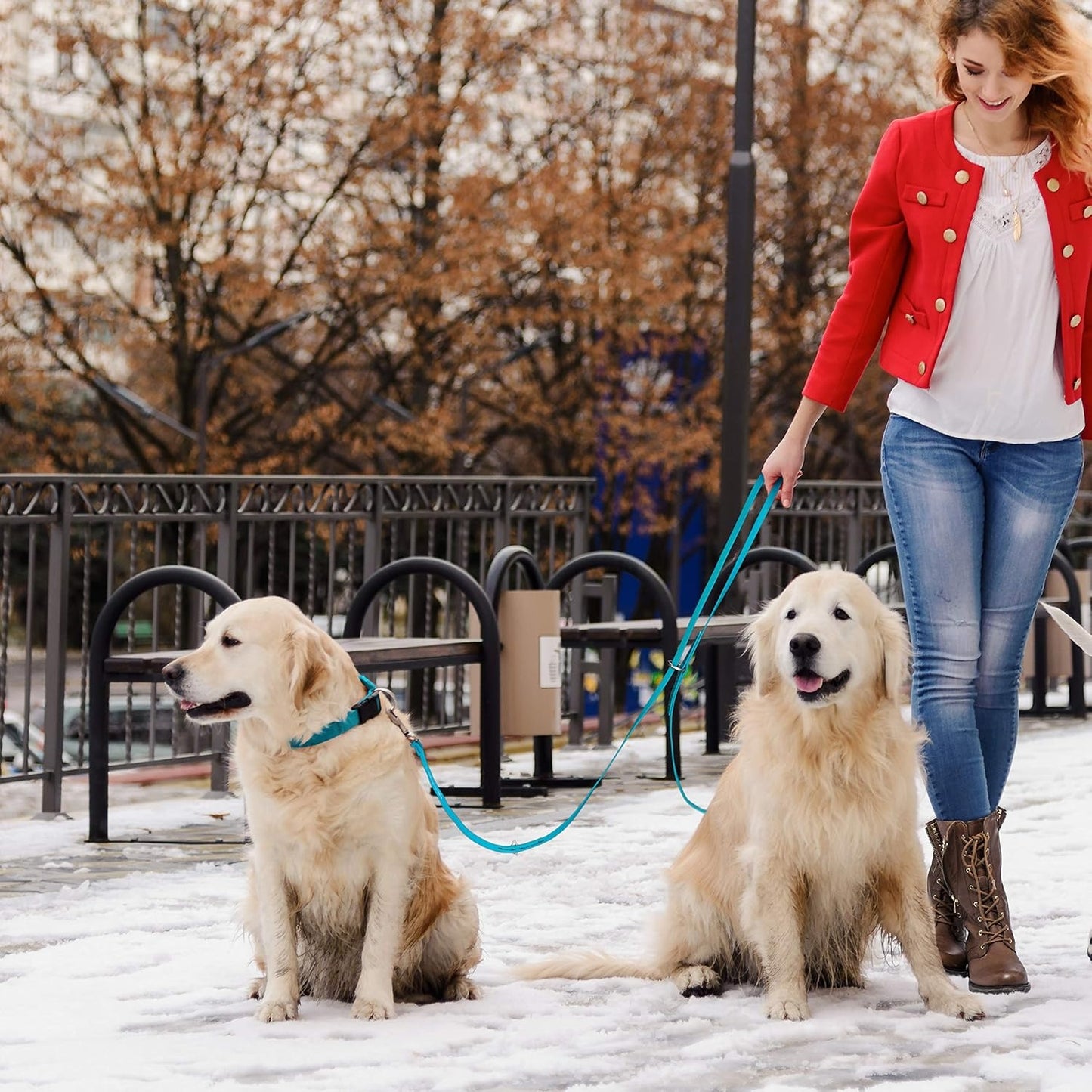 Multipurpose Biothane Dog Leash W3/4" x L7', Adjustable Hands-Free Dog Leash for over 7 Different Activities
