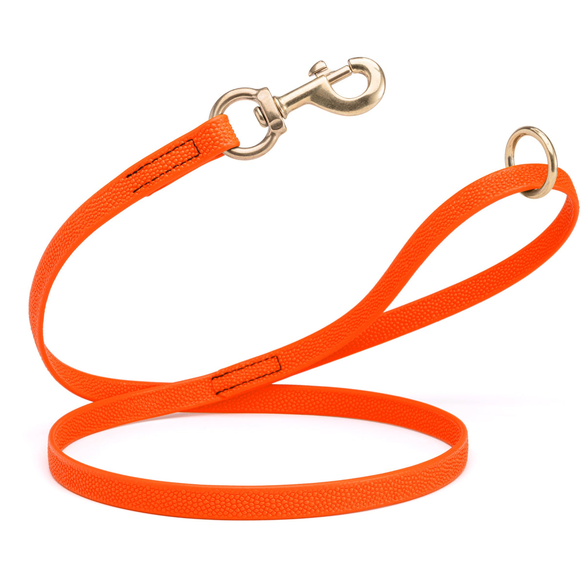 Viper Pebbled Biothane Dog Leash with Solid Brass Hardware – Waterproof Non-Slip Grip – 4'