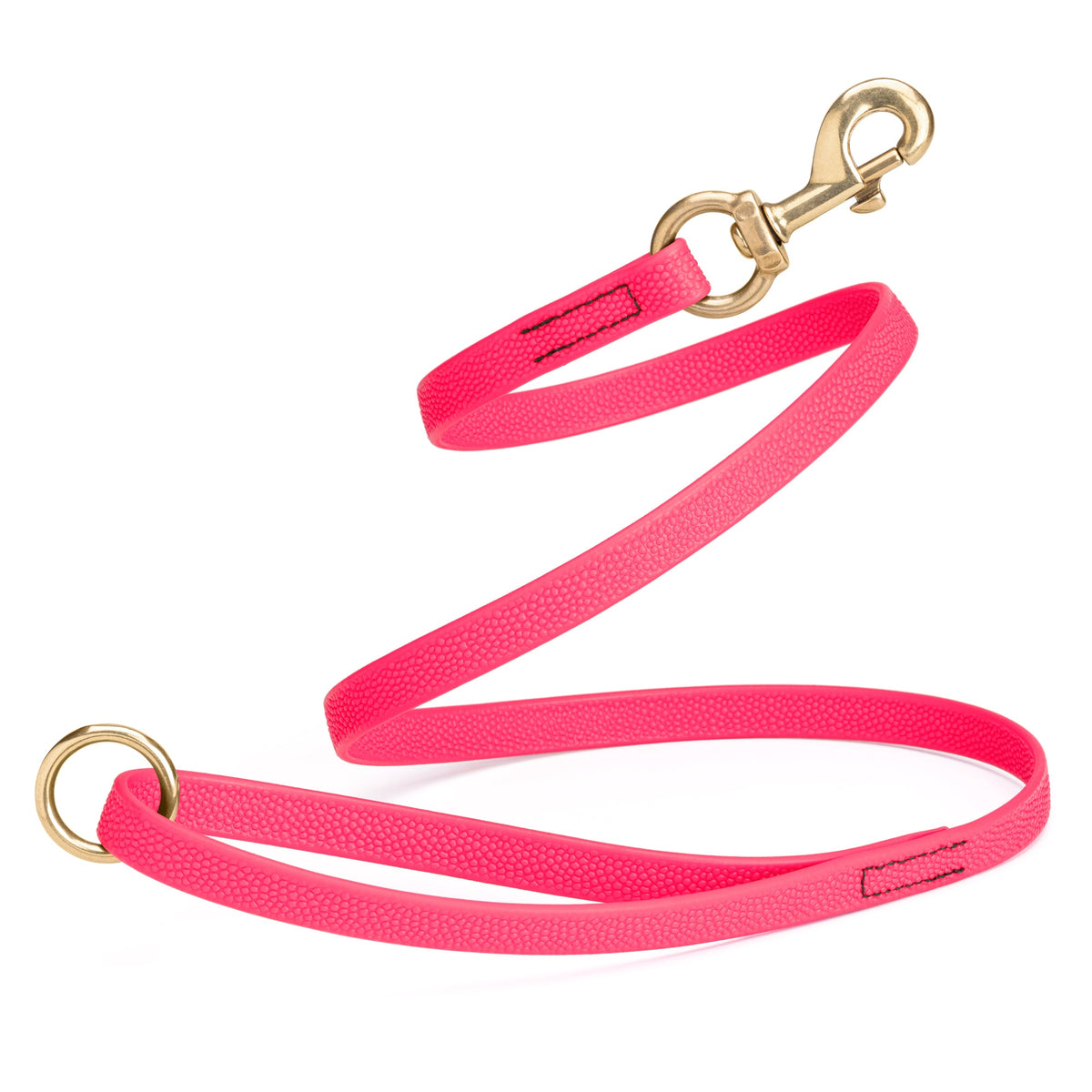 Viper Pebbled Biothane Dog Leash with Solid Brass Hardware – Waterproof Non-Slip Grip – 6'