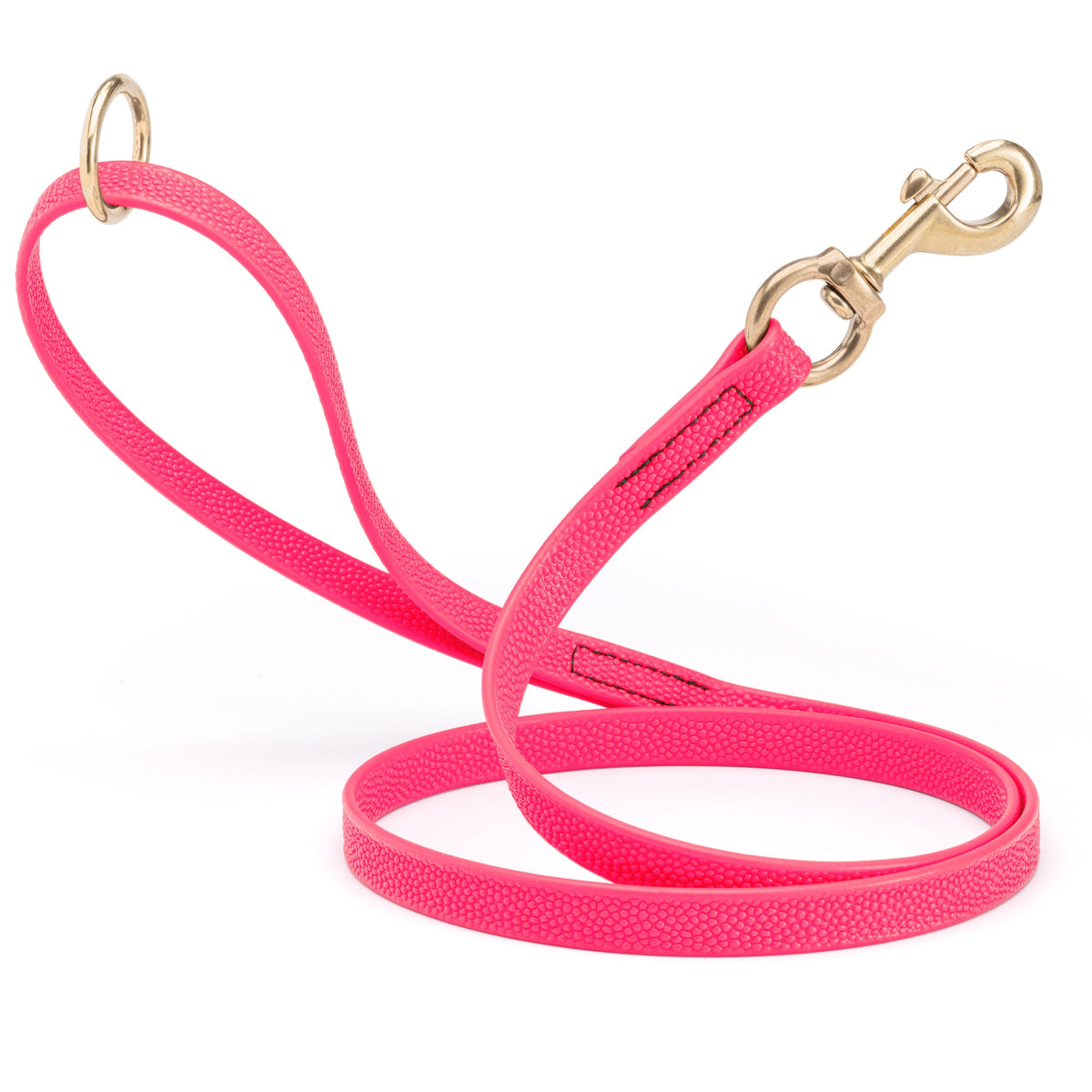 Viper Pebbled Biothane Dog Leash with Solid Brass Hardware – Waterproof Non-Slip Grip – 20', 33'