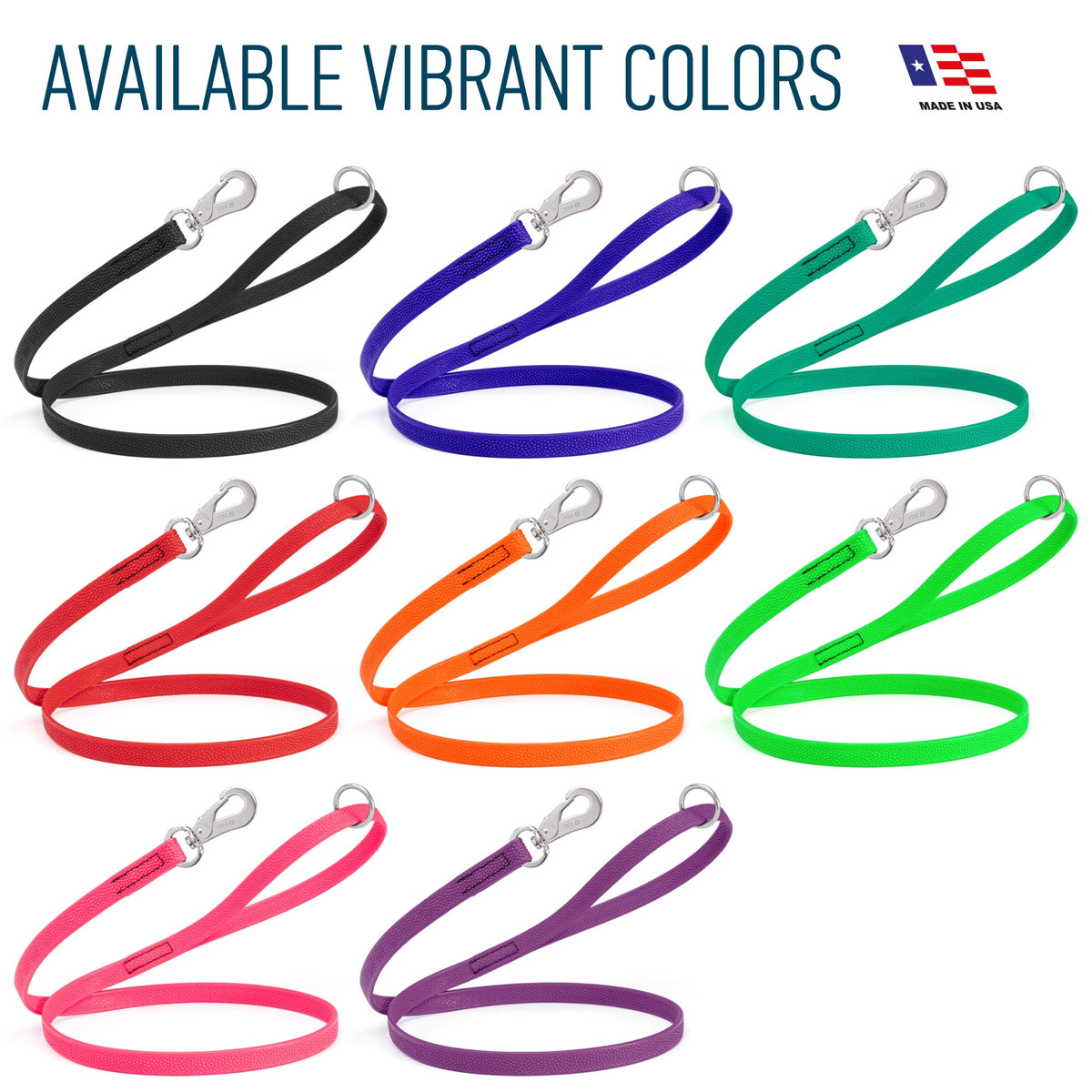 Viper Pebbled Biothane Leash – Herm Sprenger Hook – view 19