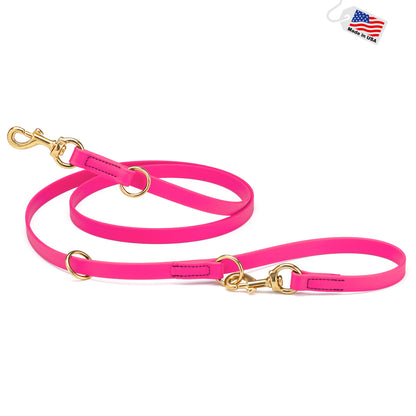 Viper Biothane Adjustable Multi-Purpose Leash with Brass Hardware, Adjustable Hands-Free