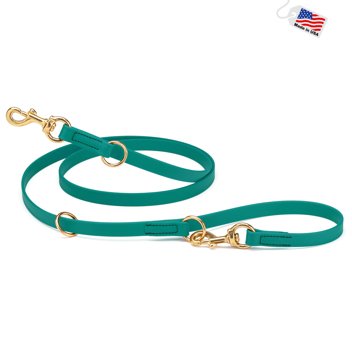 Viper Biothane Adjustable Multi-Purpose Leash with Brass Hardware, Adjustable Hands-Free