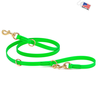 Viper Biothane Adjustable Multi-Purpose Leash with Brass Hardware, Adjustable Hands-Free