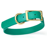Size M (15 to 18 inches)-Viper Biothane Waterproof Collar - Brass Hardware