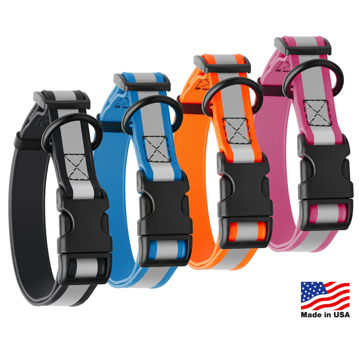 Biothane Reflective Dog Collar with Quick Release Buckle