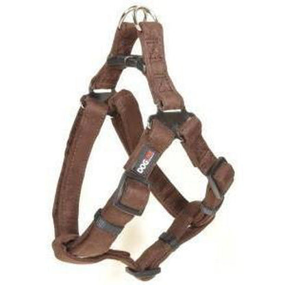 Comfort Microfiber Flat Step-In Dog Harness – Soft Harness for Small Dogs – Brown