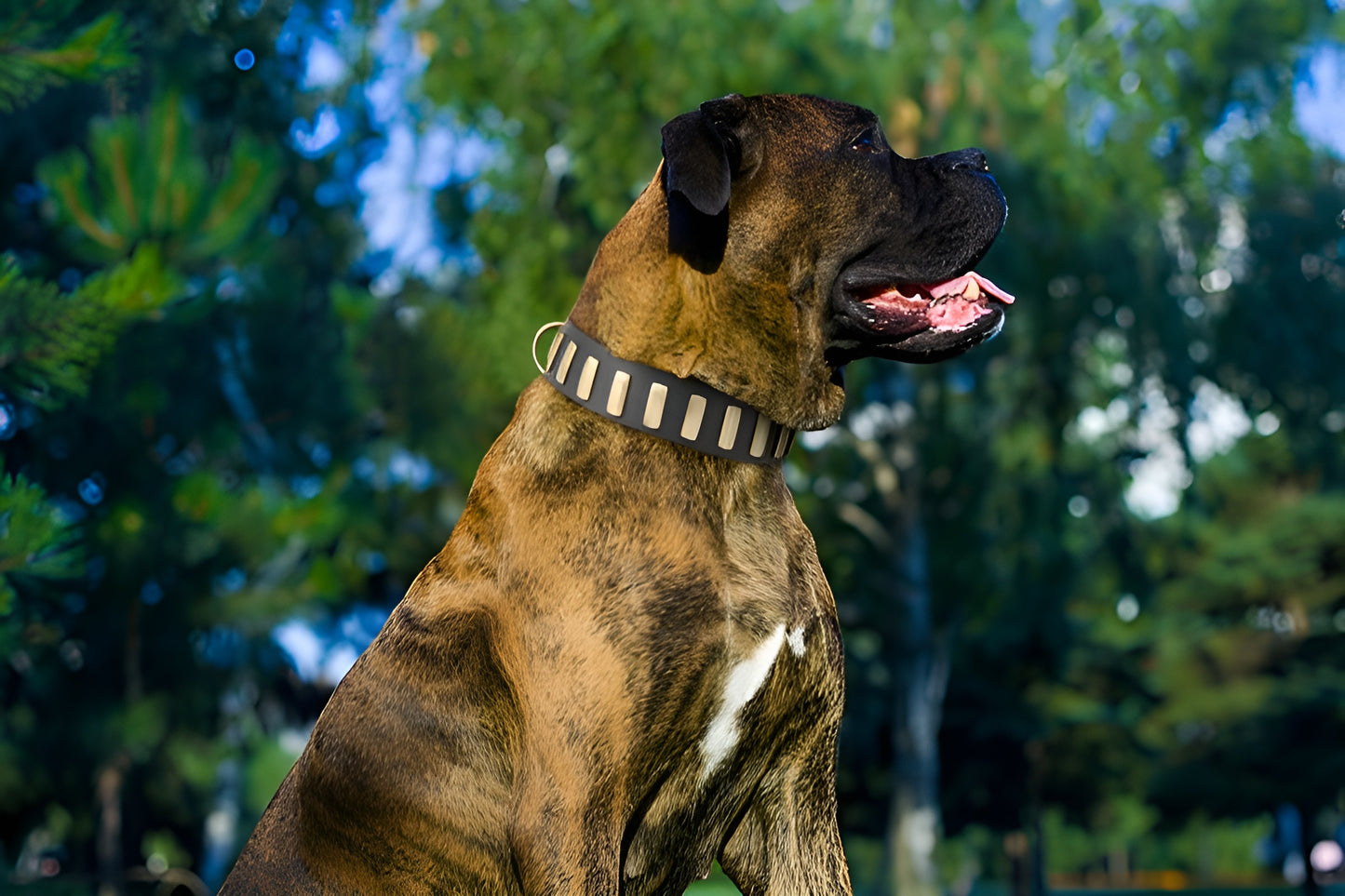 Fashion Studded Dog Collar with Sparkling Plates for Walking