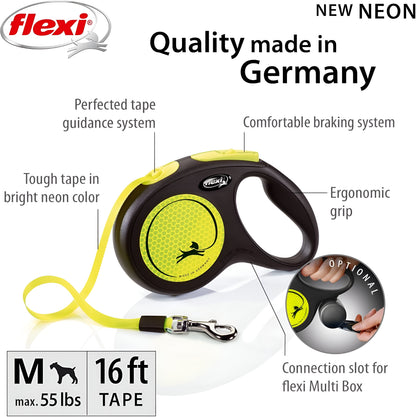 Durable Nylon Flexi Leash with Rust-proof Fittings