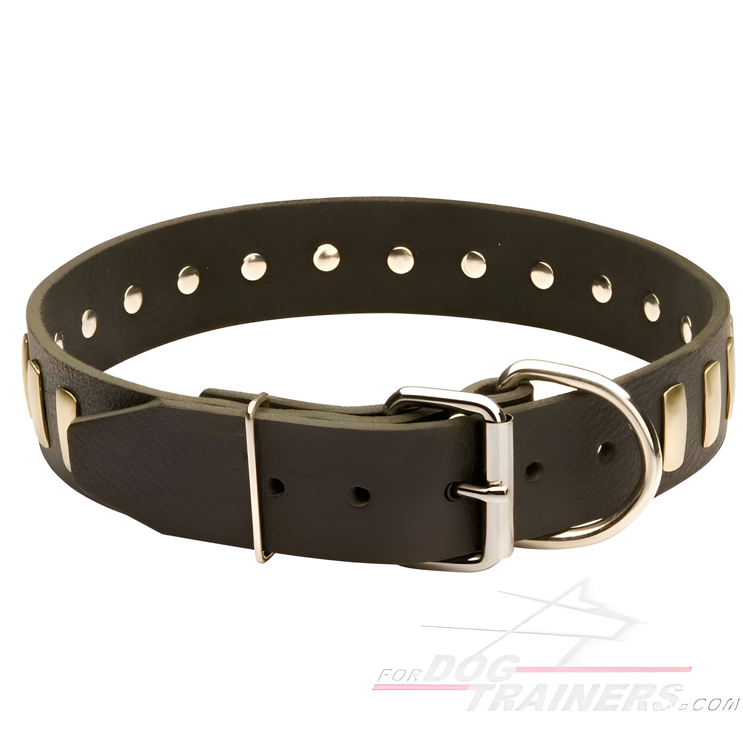 Fashion Studded Dog Collar with Sparkling Plates for Walking