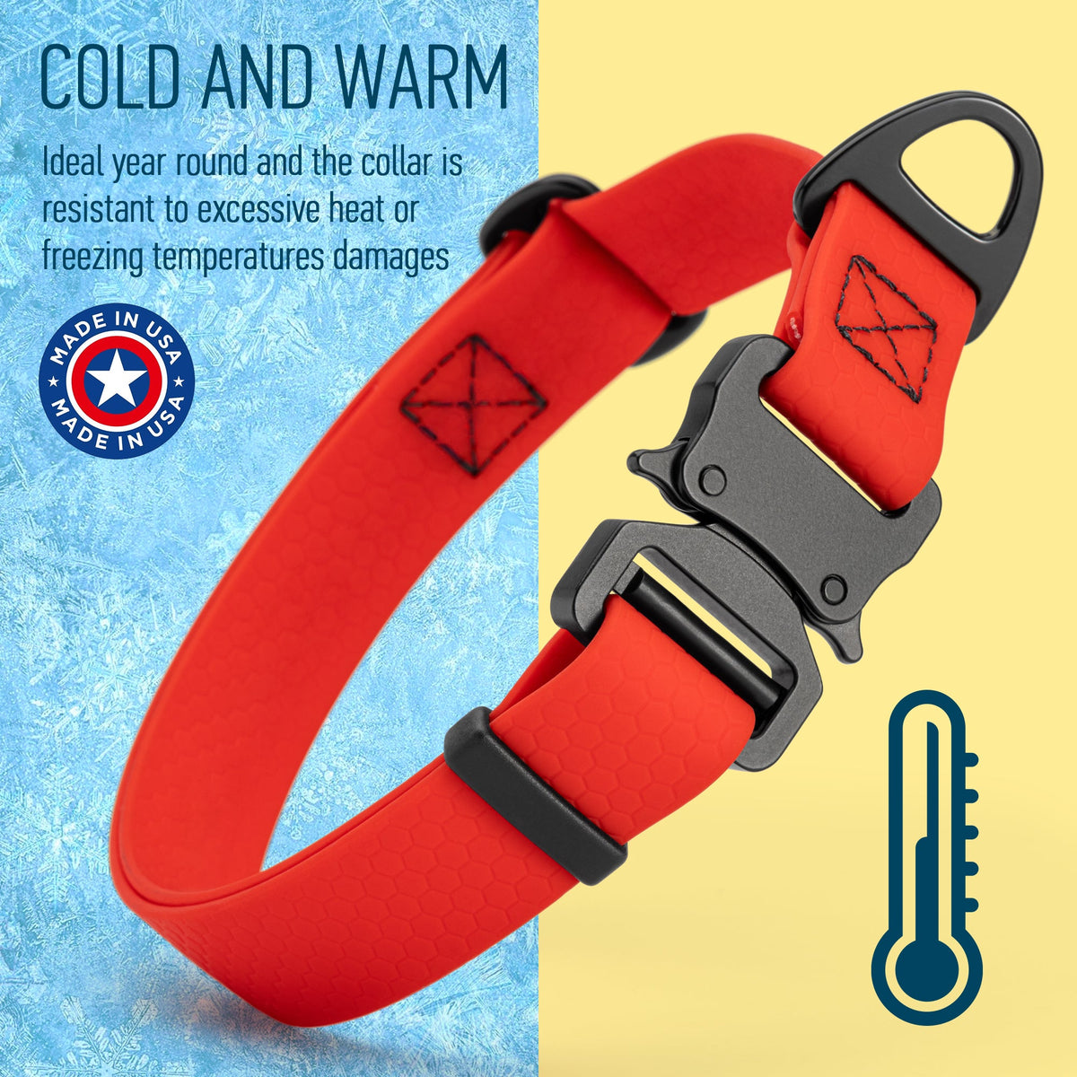 Waterproof Dog Collar with Metal Stab-Lock Buckle – Heavy-Duty Biothane HEX Collar – view 15