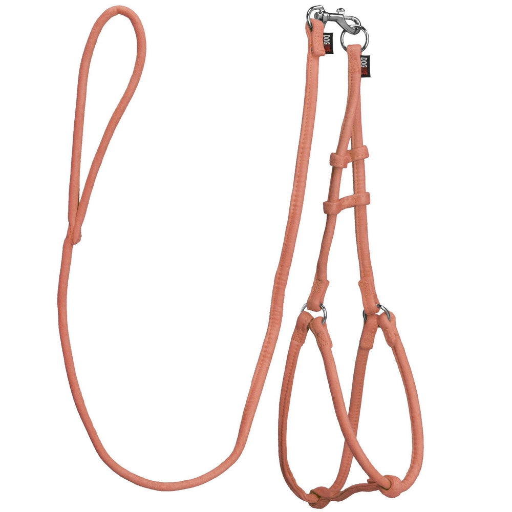 Comfort Microfiber Round Step-In Harness & Leash Set – Small Dog Harness Set – Orange