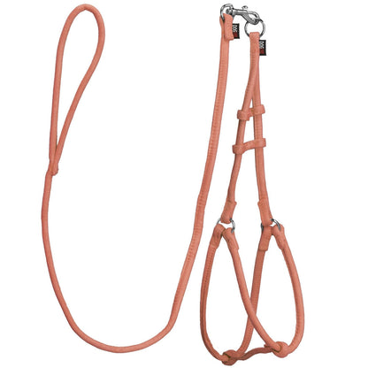Comfort Microfiber Round Step-In Harness & Leash Set – Small Dog Harness Set – Orange