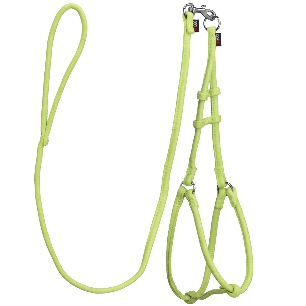 Comfort Microfiber Round Step-In Harness & Leash Set – Small Dog Harness Set – Lime Green