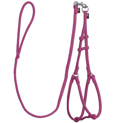 Comfort Microfiber Round Step-In Harness & Leash Set – Small Dog Harness Set – Pink