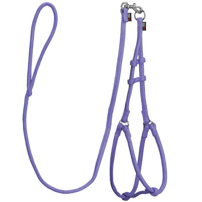 Comfort Microfiber Round Step-In Harness & Leash Set – Small Dog Harness Set – Purple